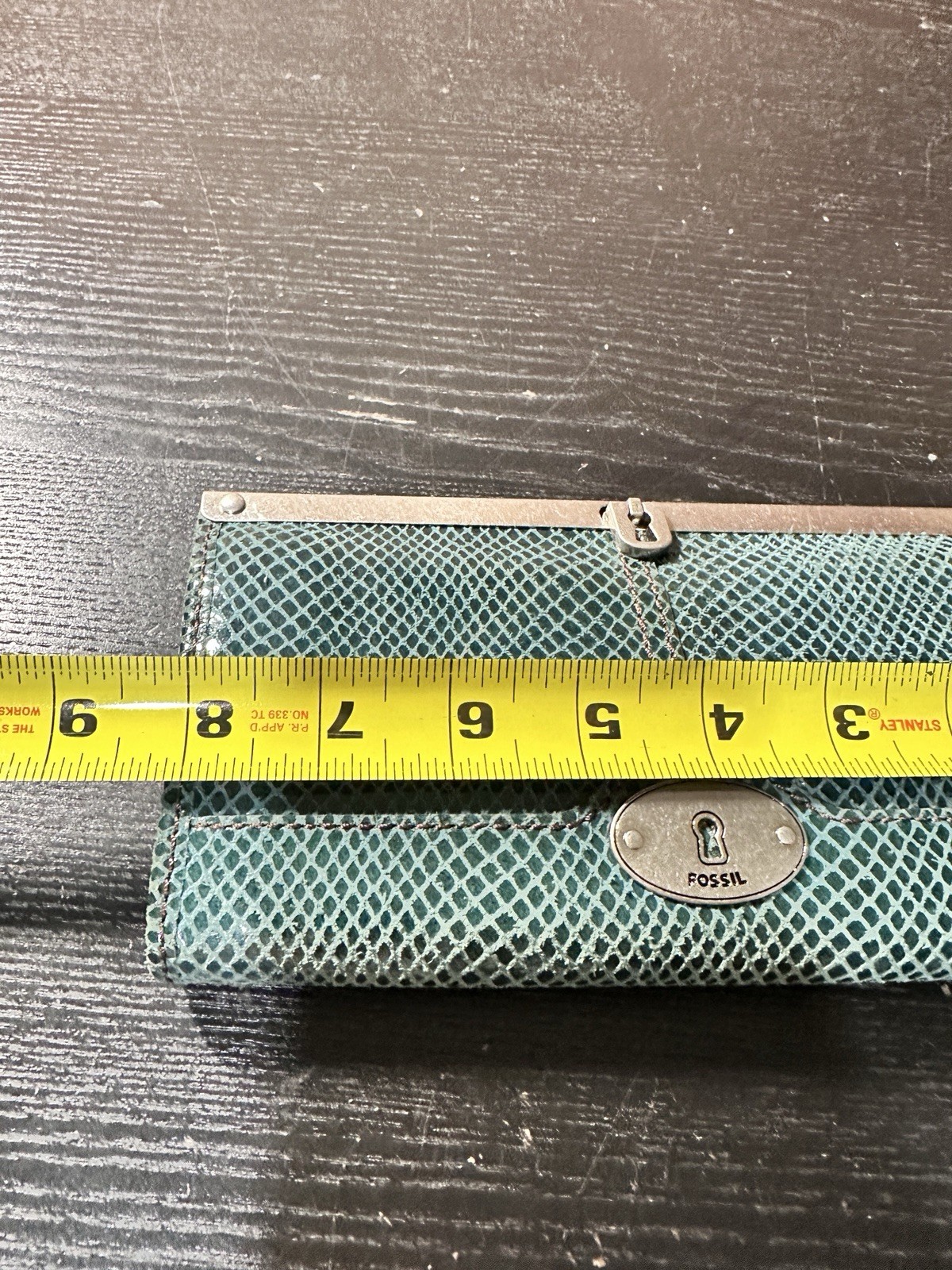 Fossil Forrest Green Python Snake Embossed Clutch… - image 12