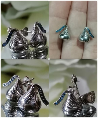 Vintage Hershey's Kisses 925 Sterling Silber Ohrringe Ohrstecker