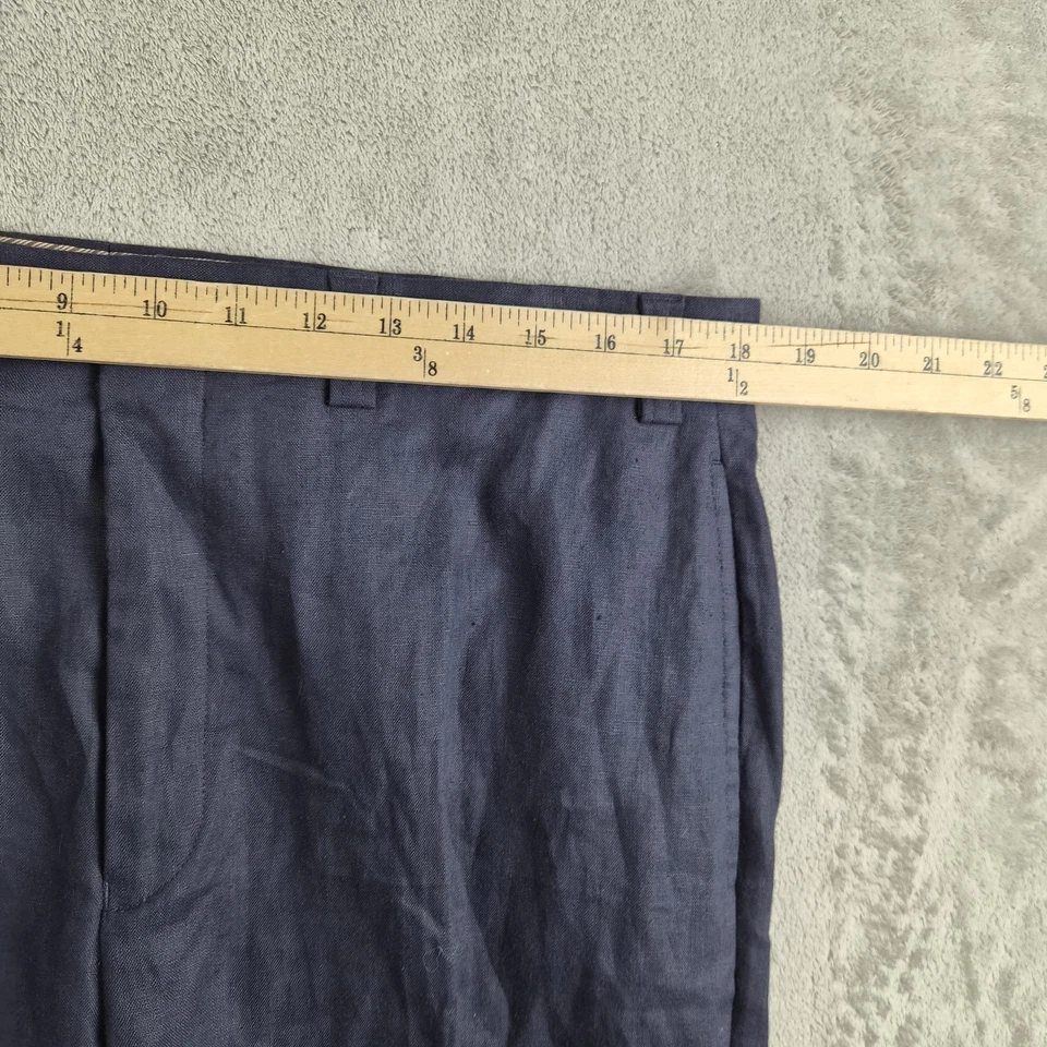 Pantalones de viaje Lauren Ralph Lauren para hombre 36x32 azul marino lino frente plano Foto 3 de 4
