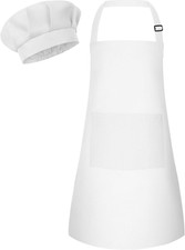 Kids Apron and Chef Hat Set Children Apron Adjustable with 2 Pockets Children Ch