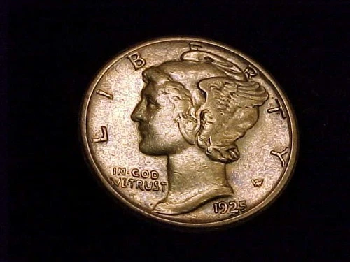 1925-S Mercury Dime,  Extra Fine in grade.