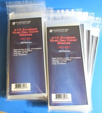 1000 #10 FIRST DAY COVER BUSINESS ENVELOPE SLEEVES, GUARDHOUSE SHIELD - CLEAR