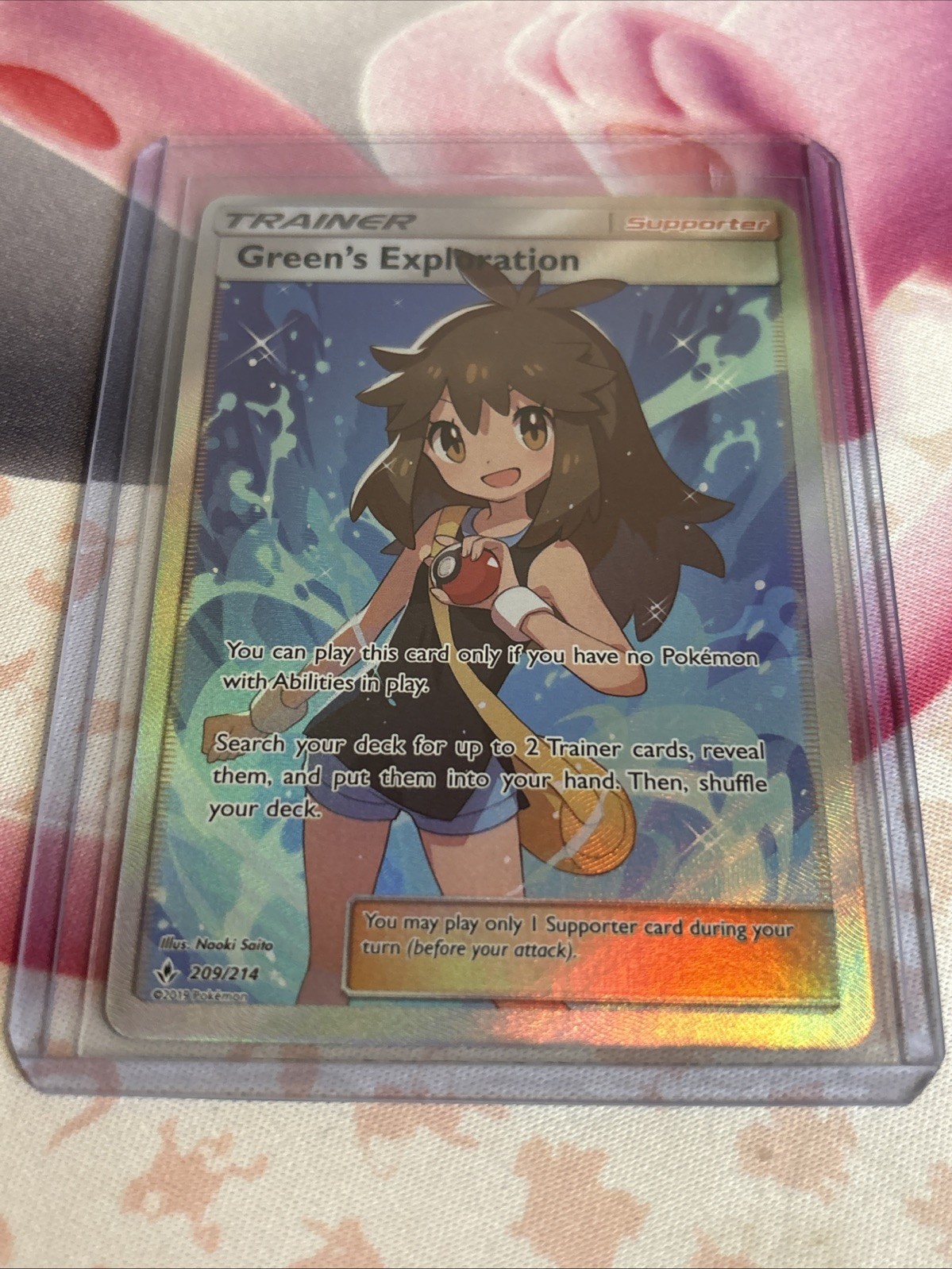 Green's Exploration 209/214 SM Unbroken Bonds Holo Full Art Ultra Rare Pokemon