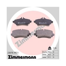 Bremsbeläge Vorne Mercedes-Benz Vaneo W414 ZIMMERMANN 23070.195.1 Bremsbeläge Vorne Mercedes-Benz Vaneo W414 ZIMMERMANN 23070.195.1