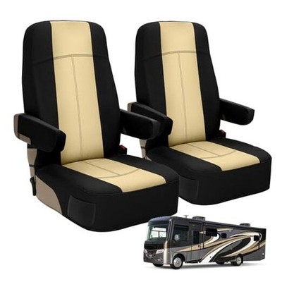  2 Pack Universal RV Motorhome Captain Chairs Seat Covers, Premium Leather 