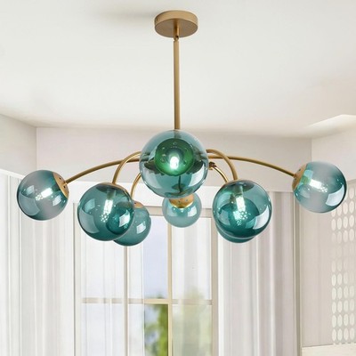 Modern 8-Light Blue Chandelier,33