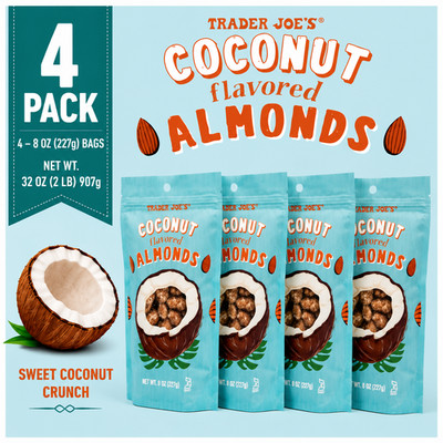 4-Pack Trader Joe's Coconut Flavored Almonds 8 Oz (227g)