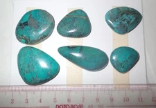 Turquoise Stone Flat Free Form Cabochon 139 Carat 6 pieces 27.8 gram