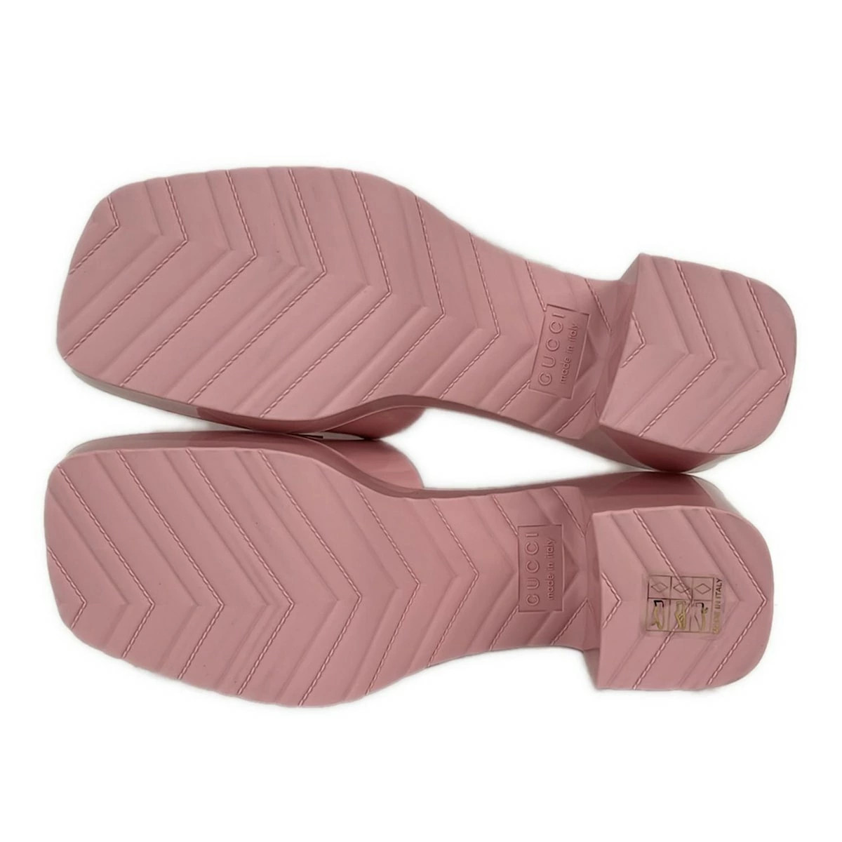 GUCCI Mule Embossed Logo/Chky Heel Light Pink thumbnail 4