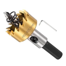 Hole Saw Kit 25.5mm (1"), 4341 High Speed Steel Hole Cutter，Gold