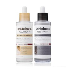 Dr.Melaxin Peel Shot Glow White and Black Rice Ampoule Duo Soft Exfoliating Acid