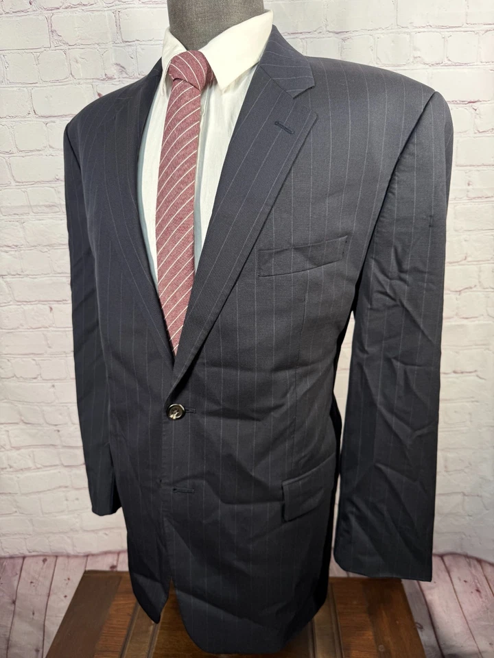 Chaqueta Blazer Abrigo Deportivo CHAPS by RALPH LAUREN Para Hombres Azul Lana RAYAS 42R Foto 2 de 4