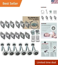 Garage Door Hardware Kit Rollers Hinges Brackets Cables for 8 ft Height Doors