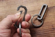Outdoor TC4 Titanium Key chain Carabiner with Key Ring Hang Buckle EDC Tool