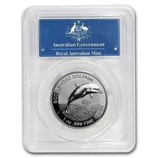 2019 Australia 1 oz Silver $5 Dolphin PR-70 PCGS (HR, FS)