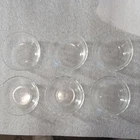 PYREX 464 Clear Glass Scalloped Edge Round Bowl / Custard Cup Set Six-Piece USA