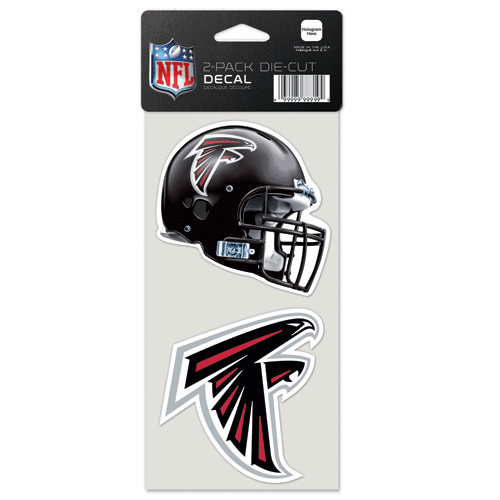 ATLANTA FALCONS 4"X4" DIE CUT DECAL 2-PACK CAR HOME BRAND NEW WINCRAFT - Bild 1 von 1
