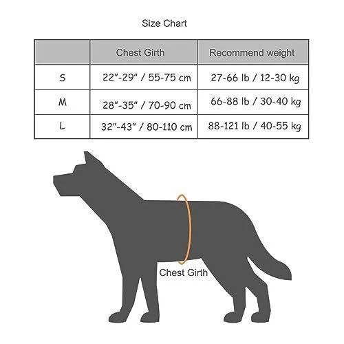 Dog Harness Tactical Military Dog Harness Adjustable M (Chest:28''-35'') Black