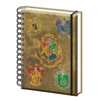 Original Harry Potter Hogwarts Haus Wappen A5 Hardcover Journal Notizbuch Notizblock