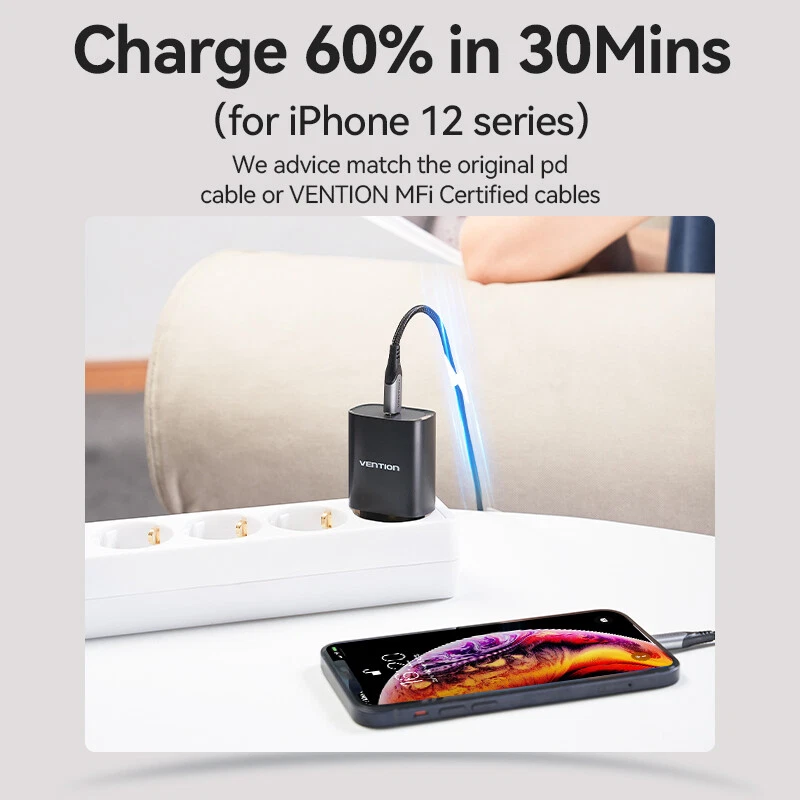 20W USB C Charger PD Fast Wall Charger Power Adapter Fr iPhone 13 12 11 Pro Max - Image 2 of 4