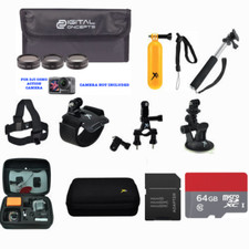 64GB FULL MOUNT KIT FOR DJI OSMO ACTION CAM DIGITAL CAMERA WITH 2 DISPLAYS