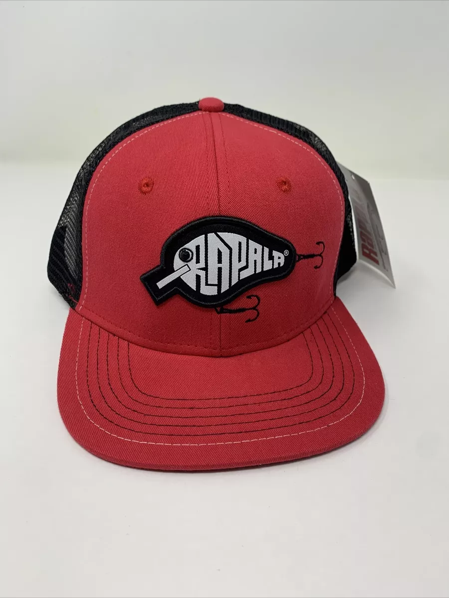 Rapala Fishing Tackle Adjustable Hat Embroidered Red Truckers Cap Snap Back