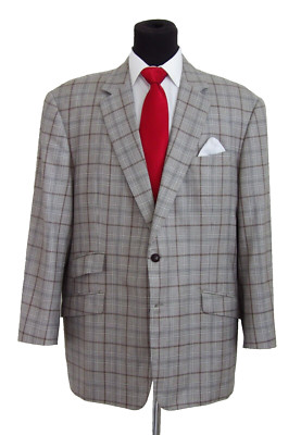 Loro Piana cashmere cloud bespoke 2 BTN side vent plaid jacket sport coat ~ 52R