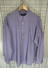 Polo Ralph Lauren - Long Sleeve Button Down -Purple Check -Classic Fit XL 17 1/2