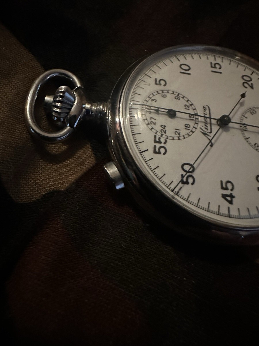 Vintage Minerva Split Seconds High Grade 11J Stop Watch Timer