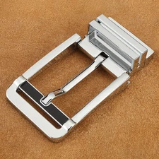 Reversible Belt Buckle Replacement  Pin Buckle Rectangular Silver  360° Swivel