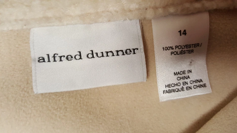Alfred Dunner Womens Jacket Coat Size 14 Brown Beige Sueded - Image 2 of 4