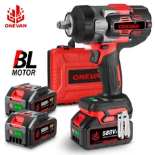 2800Nm Cordless Impact Wrench Gun 1/2'' Brushless High Torque Drill W/ 2xBattery