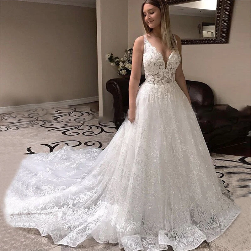 Shiny white wedding clearance dress