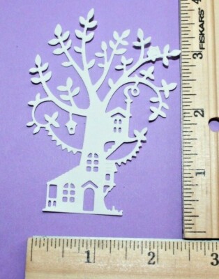 5 TREE HOUSE cardstock paper die cut embellishments scrapbook / card ...