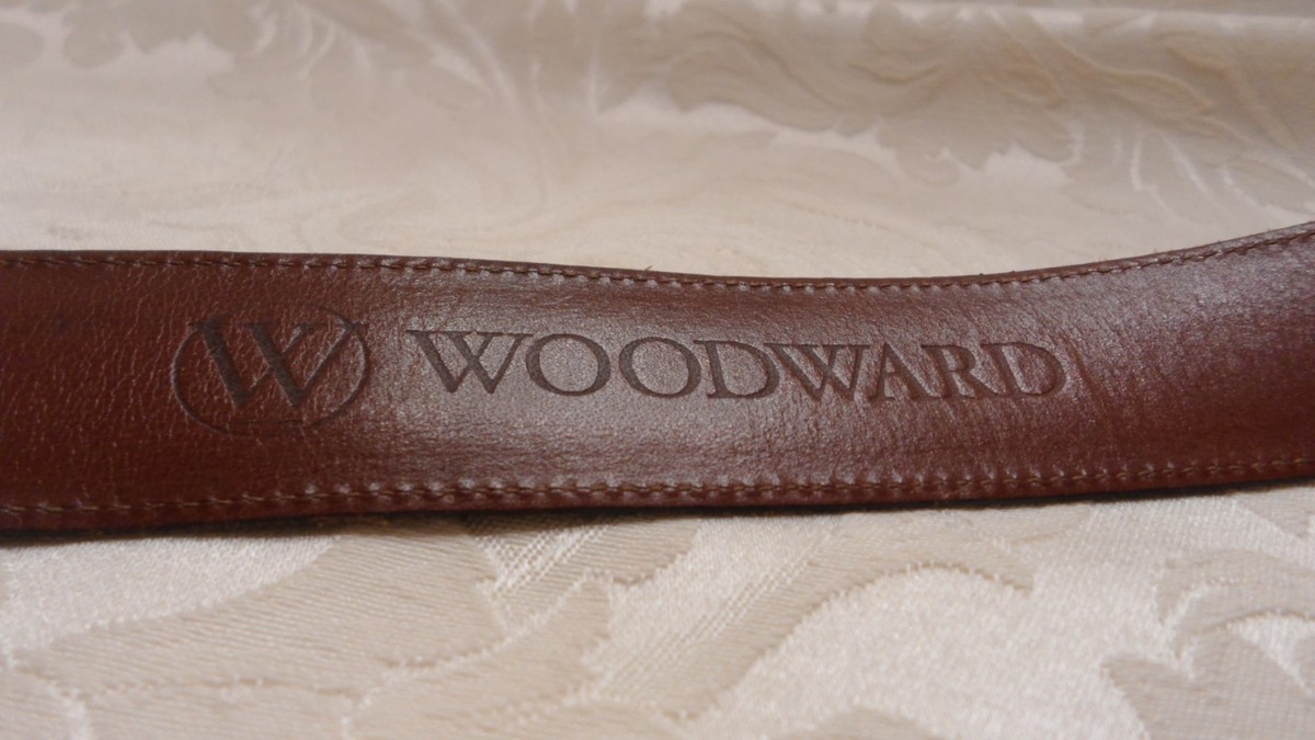 WOODWARD BELT BROWN GENUINE EMBOSSED LEATHER SIZE 38 display picture 1