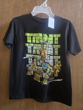 NWT Size 7 Boys Teenage Mutant Ninja Turtles black t-shirt TMNT new