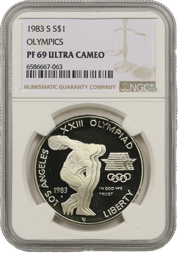 1983 PANAMA SILVER 20 BALBOAS BOLIVAR ANNIVERSARY NGC PF 69 ULTRA
