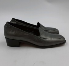COLE HAAN Loafer Style Heels Metallic Silver Color 7.5AA - ITALY - Vintage