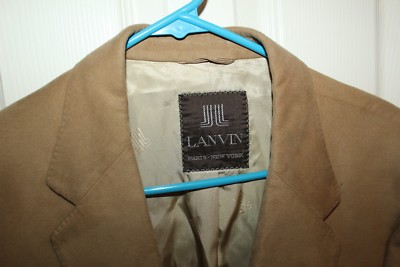 LANVIN FEATHER SUEDE LEATHER SZ 42 R BEIGE IN GREAT CONDITION 