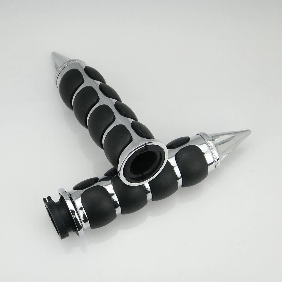 Empuñaduras cromadas de 1" para motocicleta Harley Dyna Softail Glide Fat Boy Bad Boy Foto 4 de 4