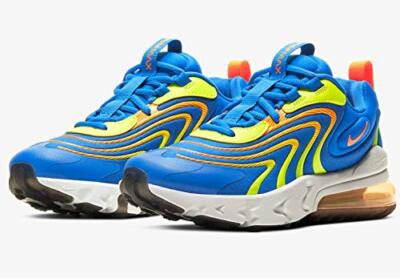 Nike Boy's Air Max 270 React Eng Blue Yellow CD6870 401 Fashion Shoes