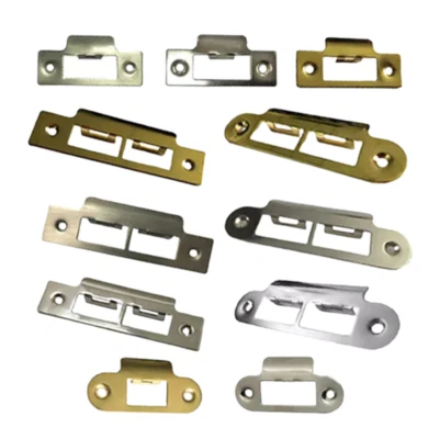 ANA'S SHOP Door Strike Plate Single/Double Door Hardware - Brass, Polished Chrome, Satin