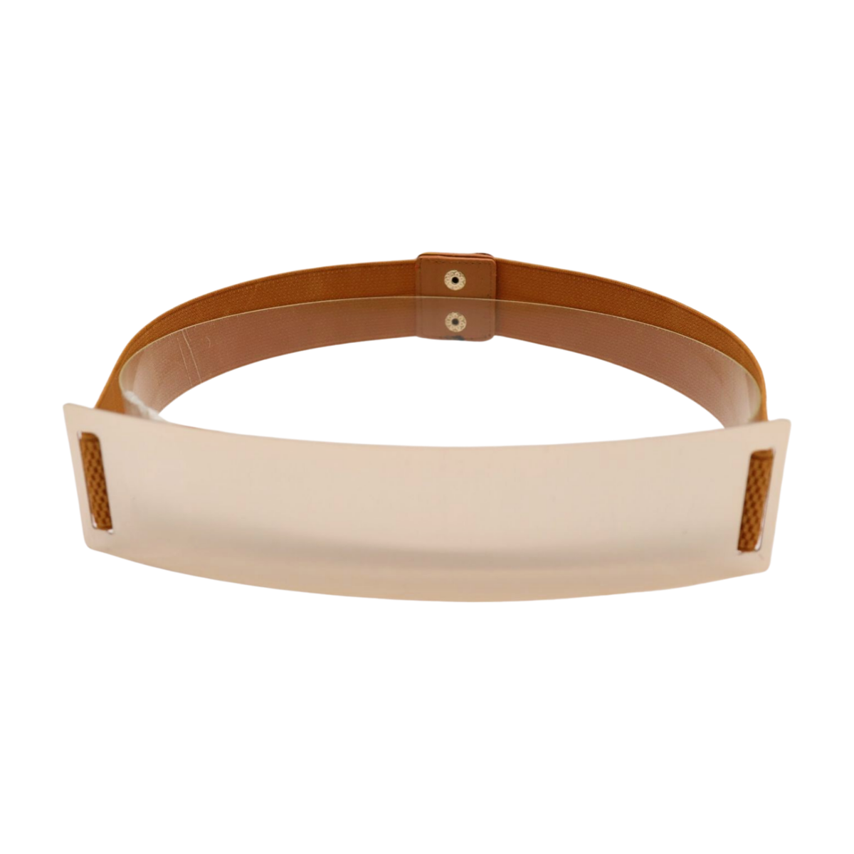 Women Light Brown Elastic Cinch Band Belt Hip Waist Long Gold