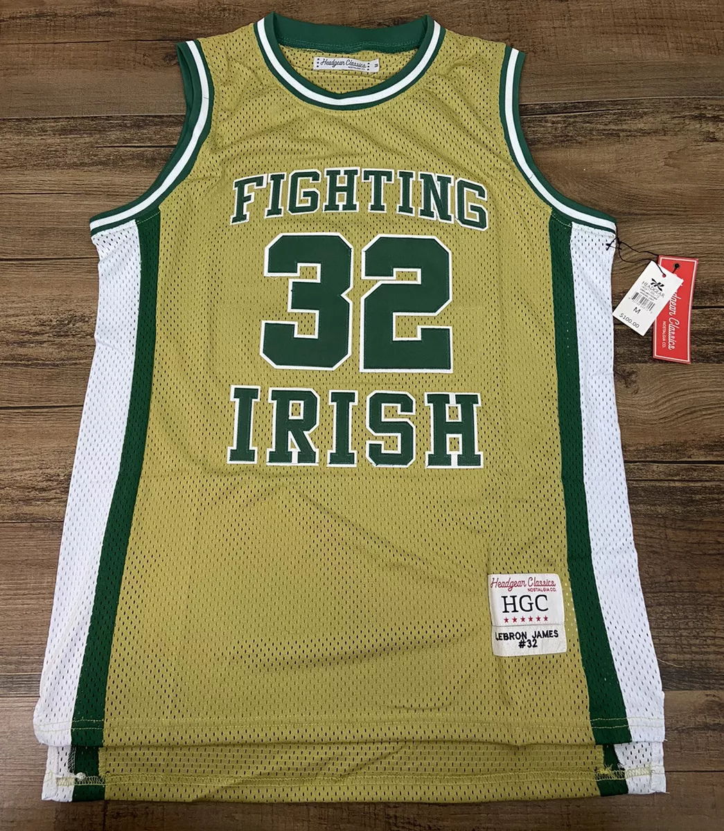 Lebron James Freshman Year High School #32 Fighting Irish Jersey by  Headgear