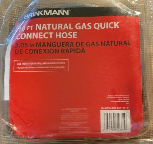10' 3/8 inch Propane Gas Grill Quick Connect Propane/Natural Gas Hose New - Picture 2 of 2
