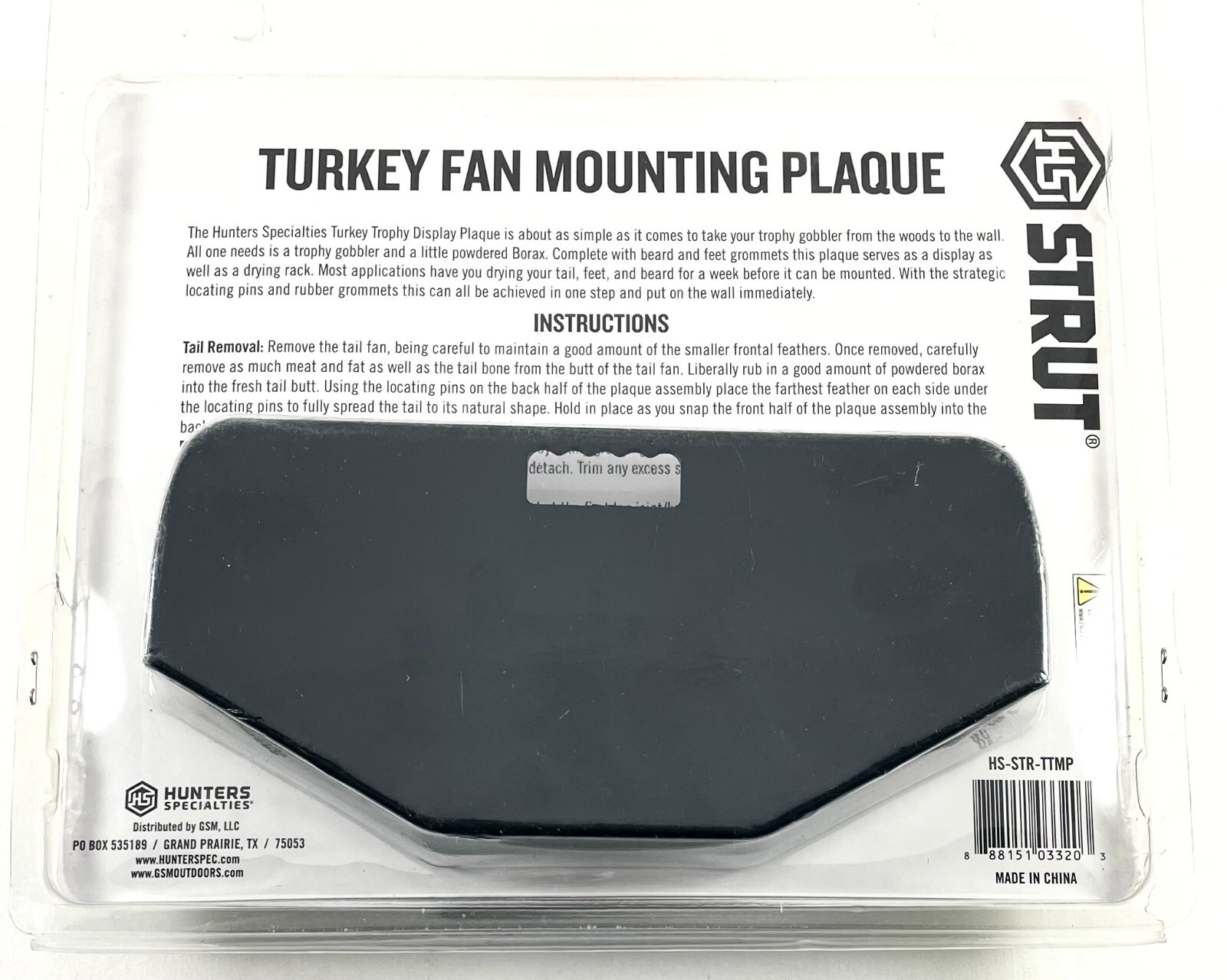 Hunters Specialties Turkey Fan Mounting Plaque Kit , Beard, Feet