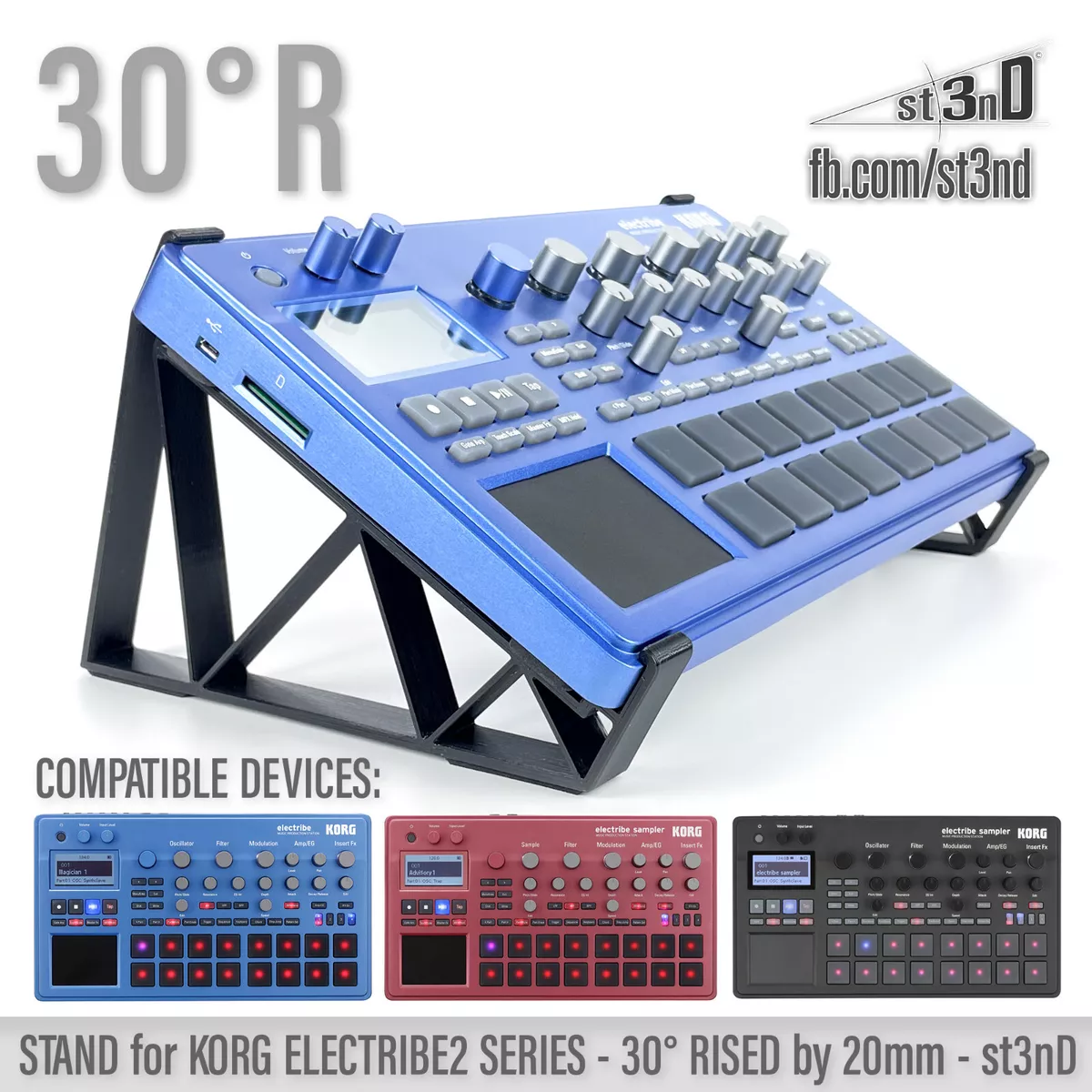 STAND for KORG ELECTRIBE 2 SERIES - 30° Rised - st3nD - 100% Buyer satisfaction