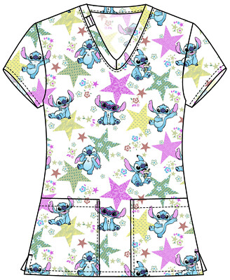 Lilo And Stitch Cherokee Scrubs Tooniforms Disney V Neck Top TF796 LHFL