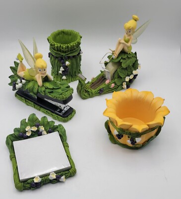 Vintage Disney Tinkerbell 5-pc Desk Stationary Set Tinker Bell New