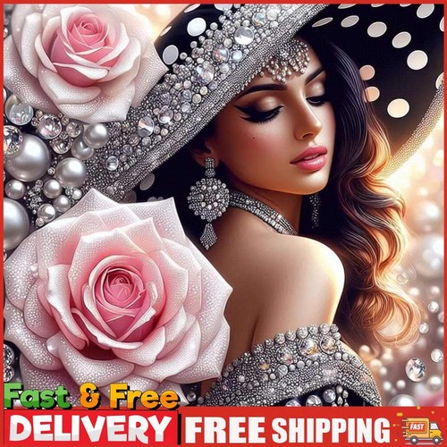5D DIY Full Round Drill Diamond Painting Girl Kit Home Decor Art Craft 40x40cm